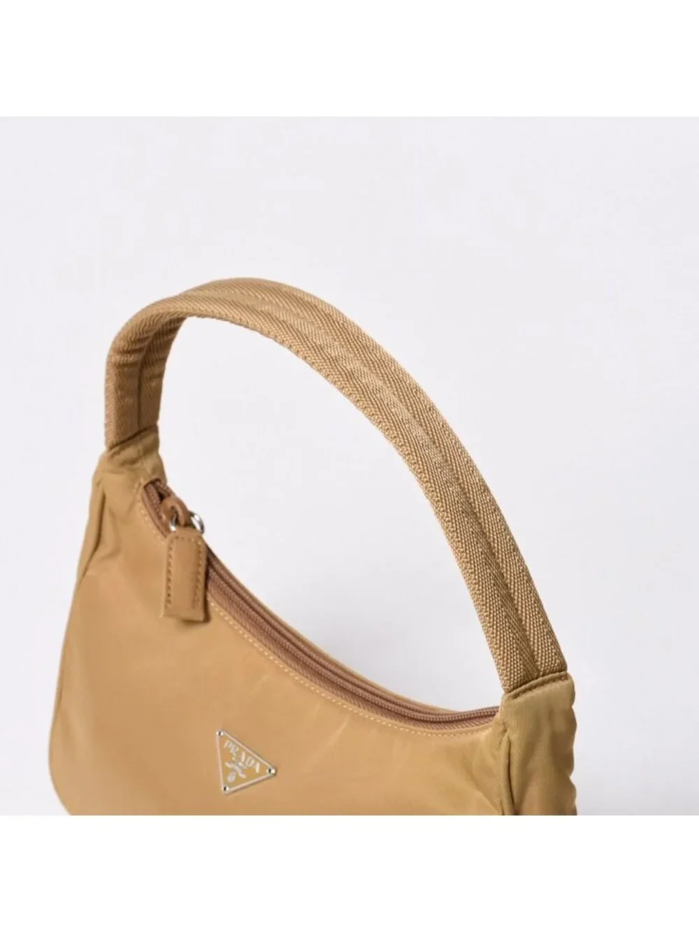 Prada Hobo Nylon Beige